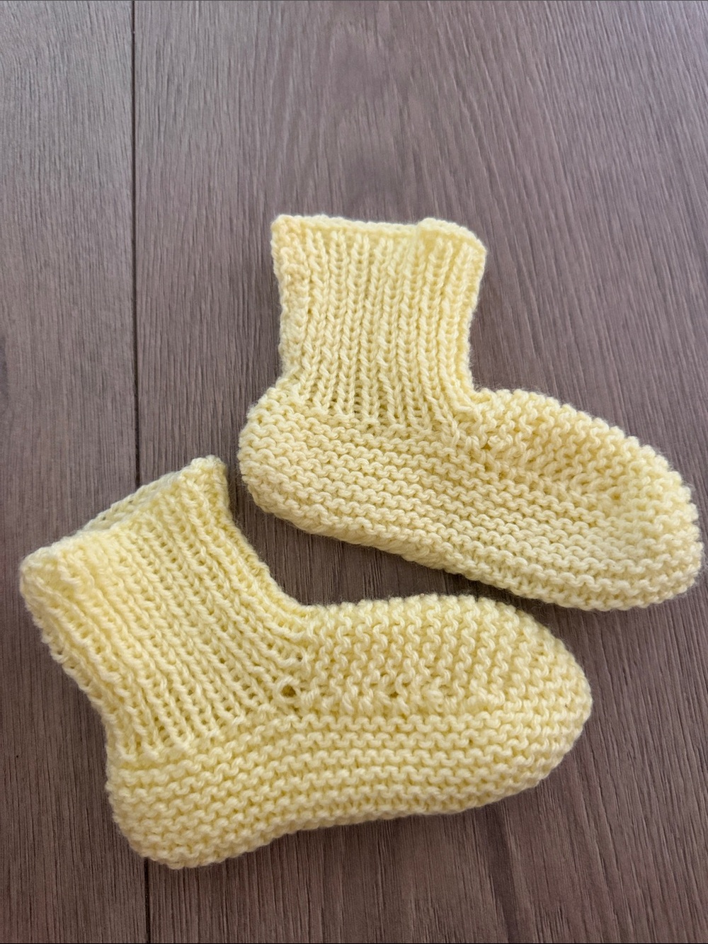 Handmade Yellow Knit Baby Booties - Kids Shoes